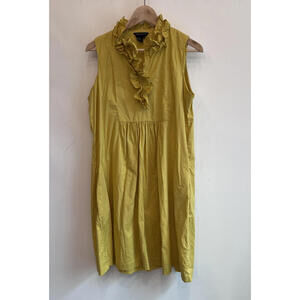 Hope & Honey Yellow Sleeveless Dress Ruffle Collar Size 14